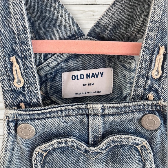 NWOT Denim Shortalls - 12-18m Old Navy - Picture 2 of 2